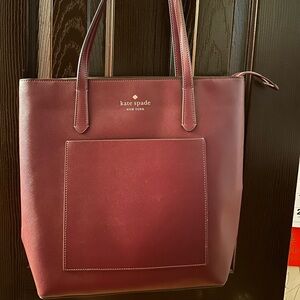 Kate Spade Daily Leather Tote-Burgundy